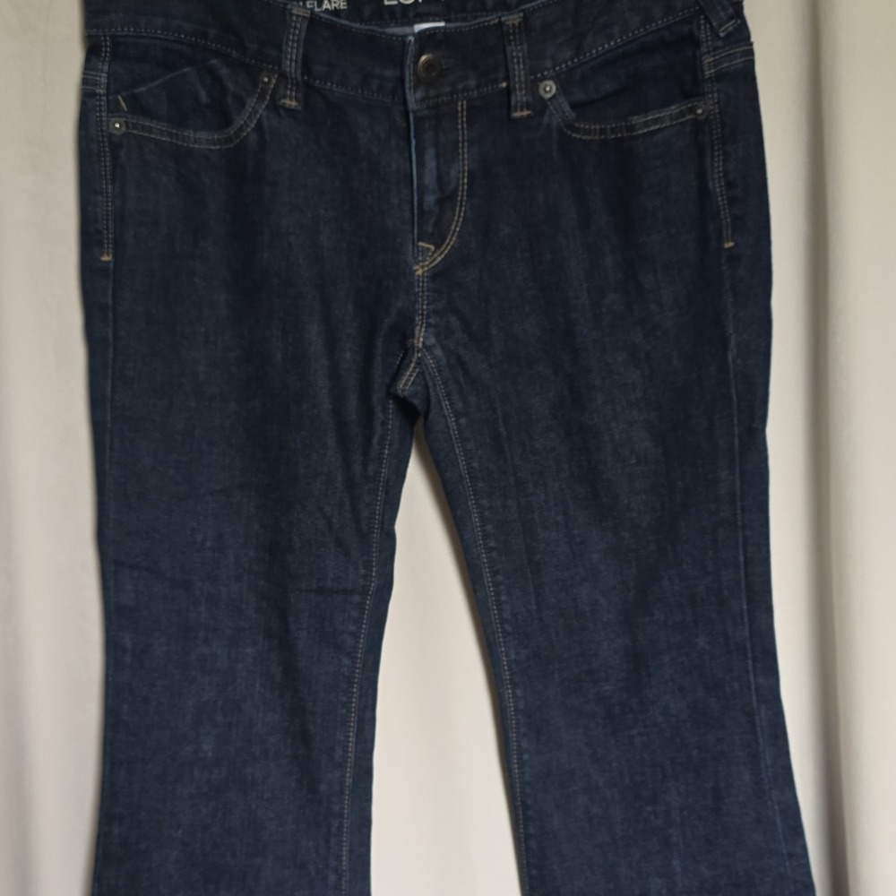 LOFT Women's Flare Jeans Dark Wash Blue Denim Size 6P - Picture 7 of 10